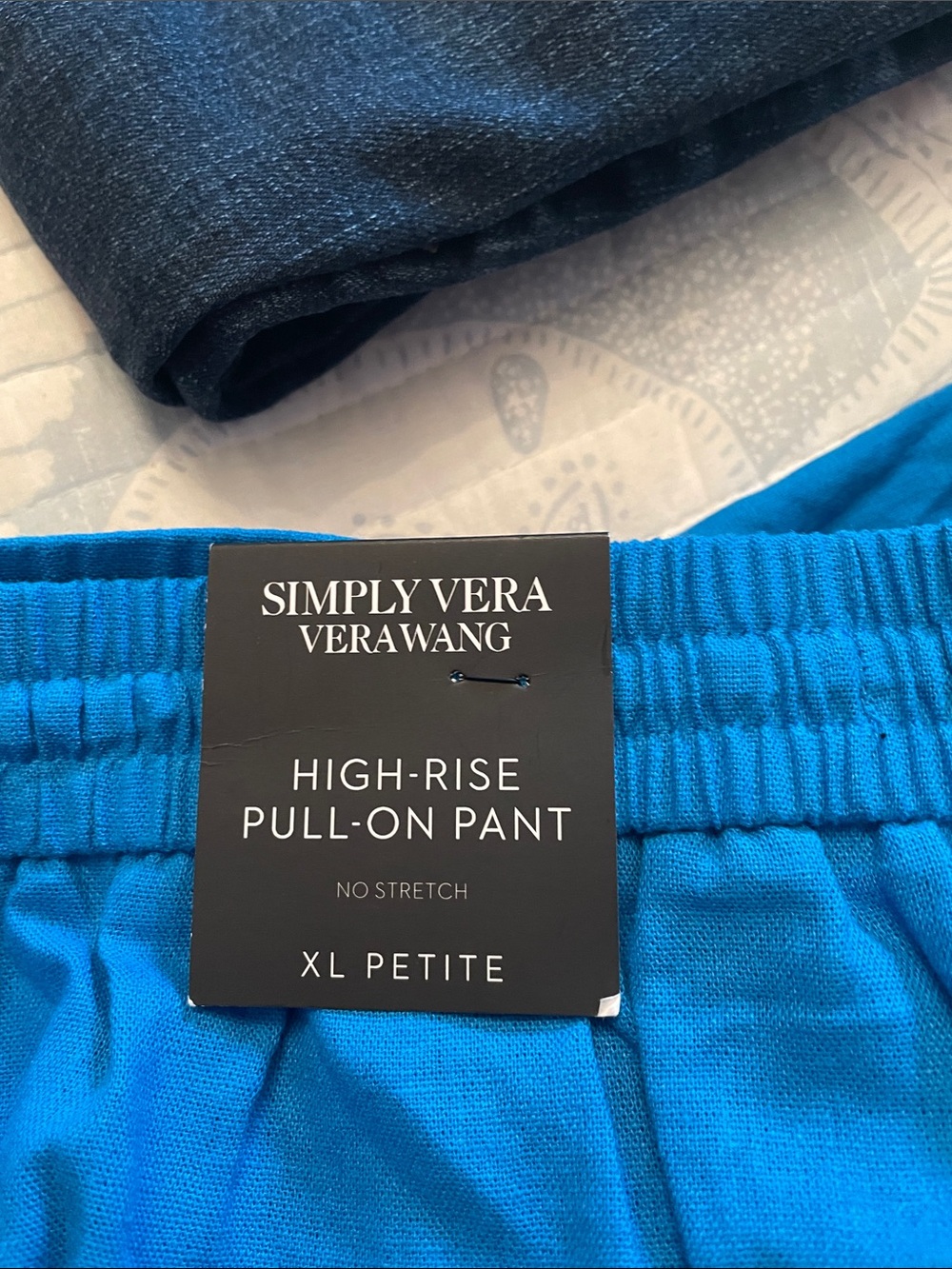 Simply Vera Vera Wang Bright Royal Blue High-Rise Linen Pull-On Pants - Picture 15 of 16